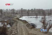 新疆孔雀河中下游首次冬季输水