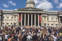 伦敦发生示威游行 声援美“黑人之死”抗议活动
