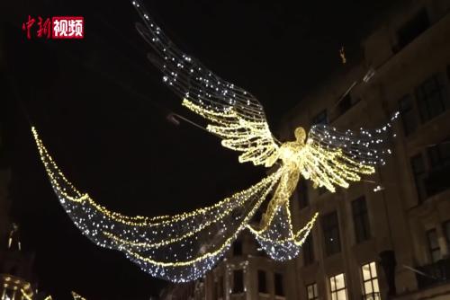 倫敦市中心彩燈璀璨迎2026新年