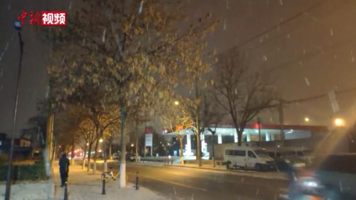 大寒节气北京迎降雪：雪花漫天飞舞