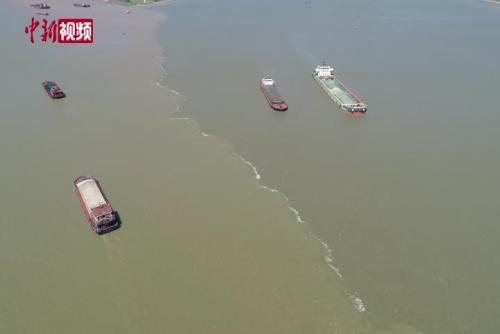 鄱阳湖有记录以来最早进入枯水期 现“江湖两色”景观