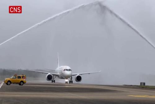 China's C919 jetliner lands in Haikou during validation flight process