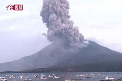 日本樱岛火山时隔近5年多次喷发