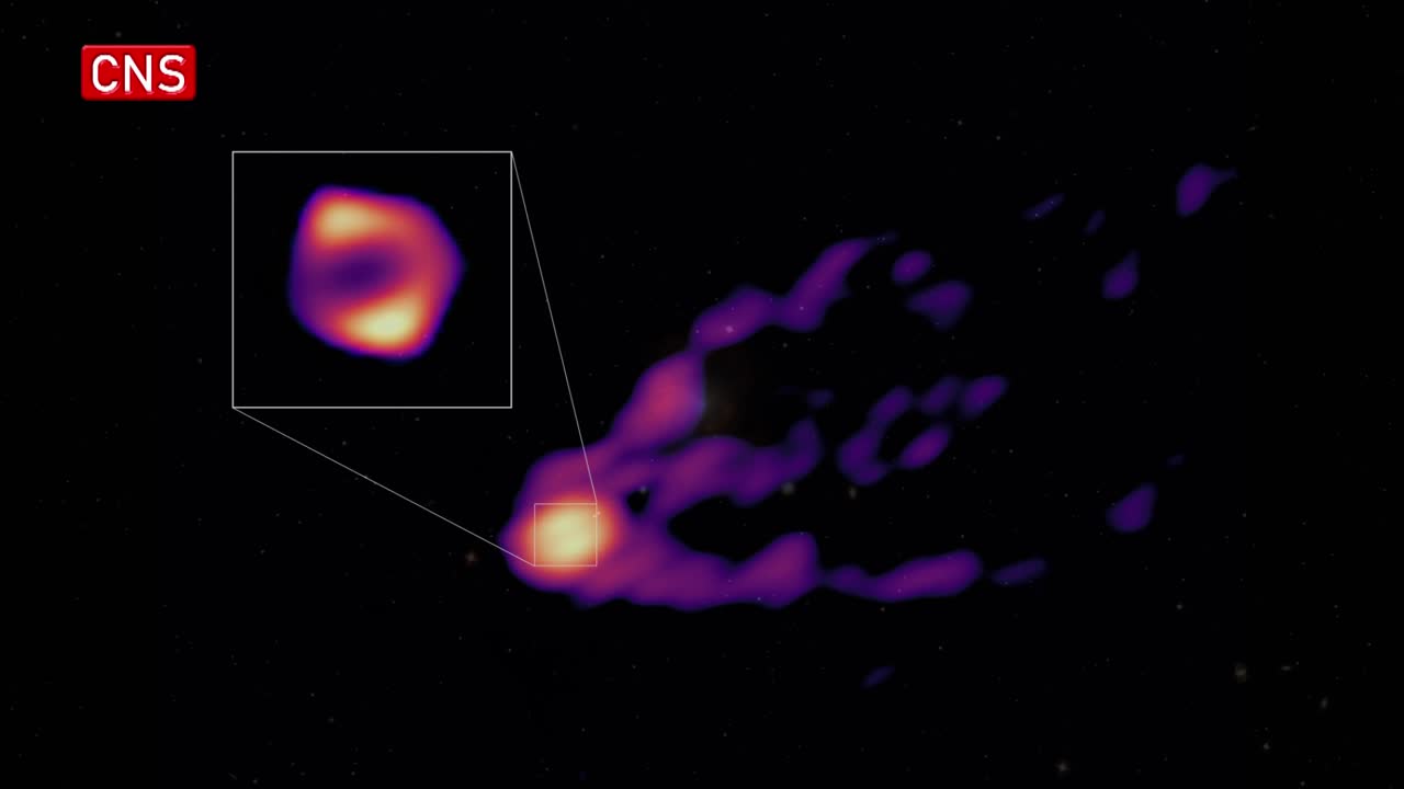 Astronomers reveal first image of M87 black hole and subatomic particle jet