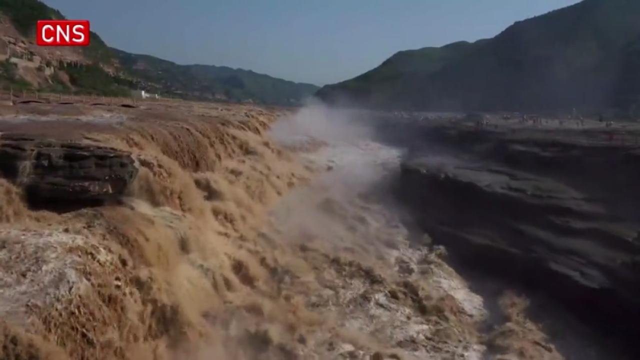 Spectacular view of Hukou Waterfall on Yellow River