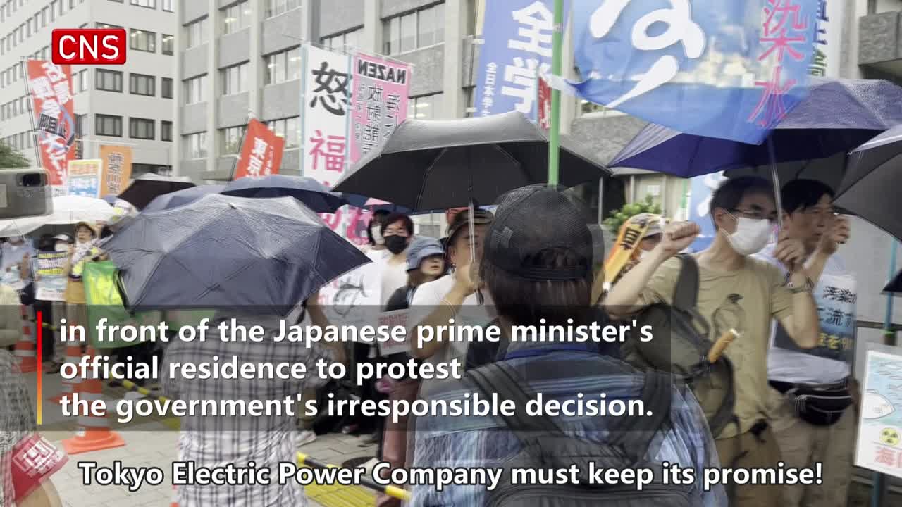 Japanese rally against discharge of nuclear-contaminated wastewater into sea