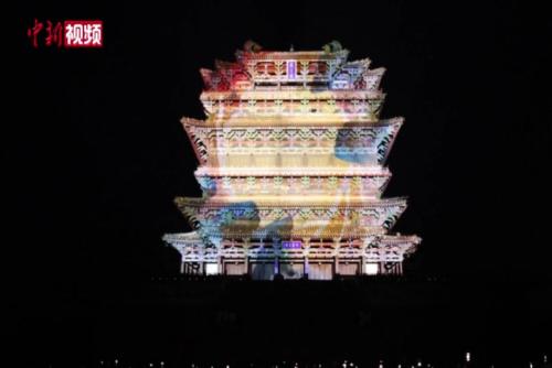 鸛雀樓遇到光影秀：燈火璀璨中穿越古今