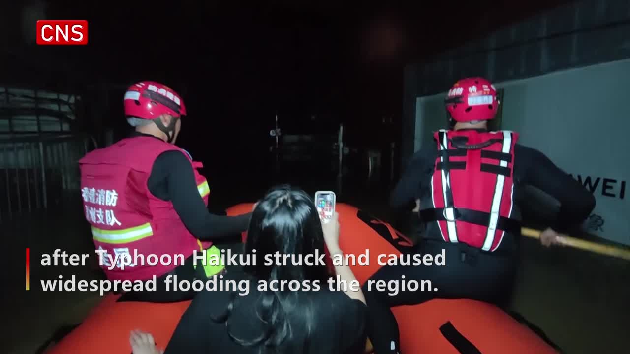 Flood victims rescued after Typhoon Haikui hits China's Fujian