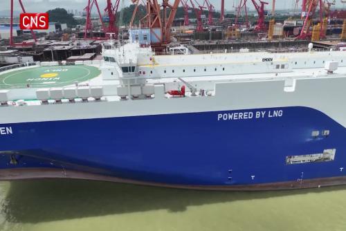 First dual-fuel pure car truck carrier ship delivered in S China's Guangzhou