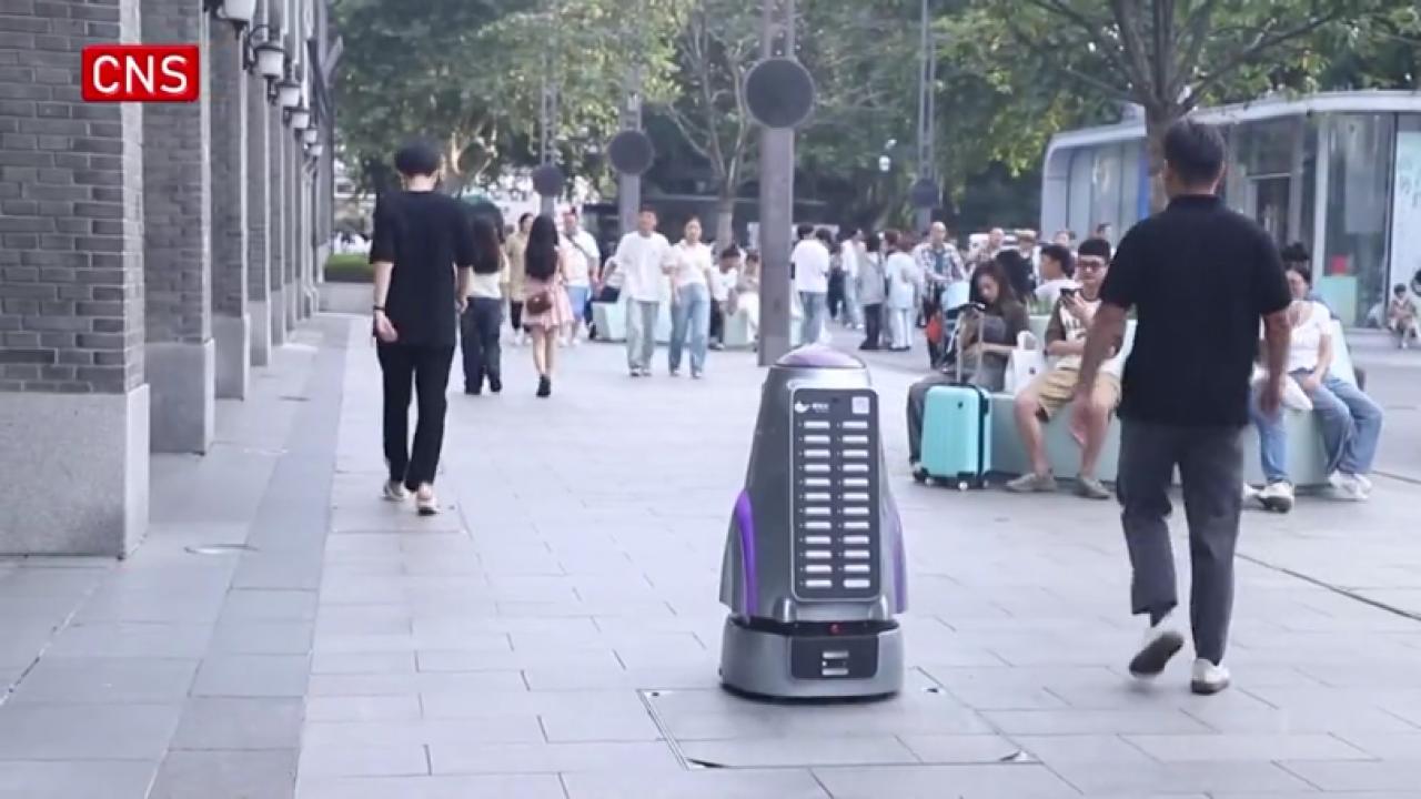 Meet power bank robots on street during Hangzhou Asian Games