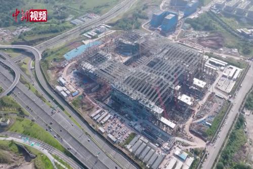 重庆科学会堂项目主体钢结构封顶 总建筑面积与“鸟巢”相近