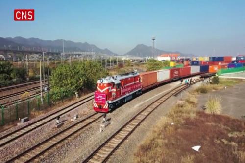 China-Europe freight train commemorating 10th anniversary of BRI heads for Spain