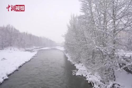 新疆阿勒泰地区迎入冬以来强降雪