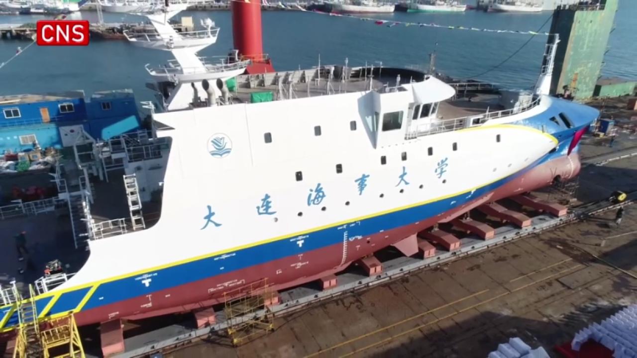 Ship with remote control and autonomous navigation launched in NE China