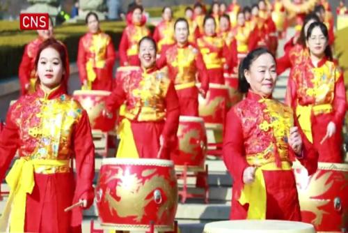 Drums beat at foot of Mount Tai to welcome Chinese New Year