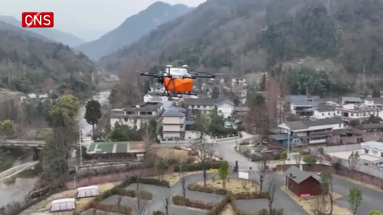 Food delivery drones take flight in SW China's Sichuan