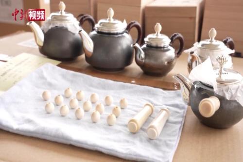 厦门海关查获23件象牙制品 佯装茶壶配件企图“过关”
