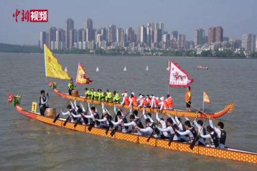 直击湖北龙舟公开赛：飞桨逐浪竞风流 南湖上演“速度与激情”