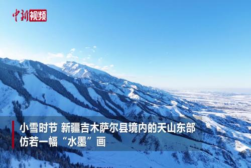 小雪時節 東天山白雪與松林交織仿若“水墨”畫