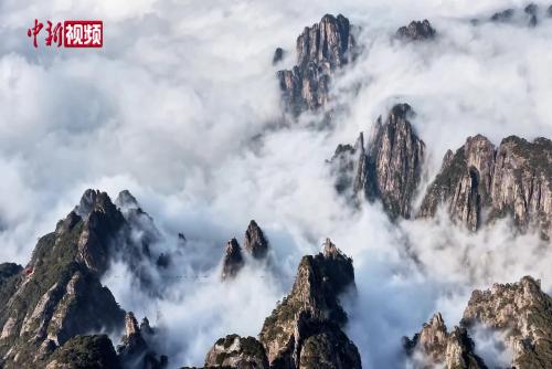 实拍黄山云海美如仙境