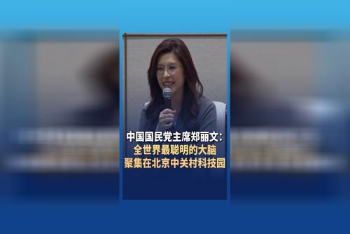 中国国民党主席郑丽文：全世界最聪明的大脑聚集在北京中关村科技园