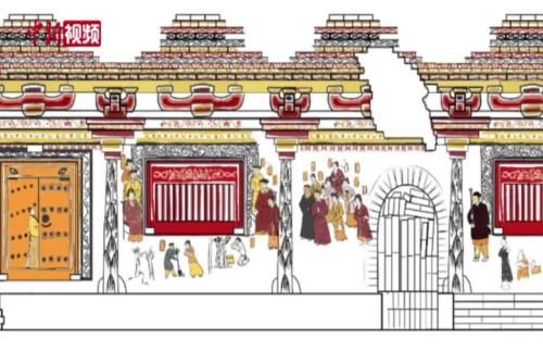 山西垣曲金墓發(fā)現(xiàn)夫婦隔窗對坐圖  為研究晉南金代社會生活添新證