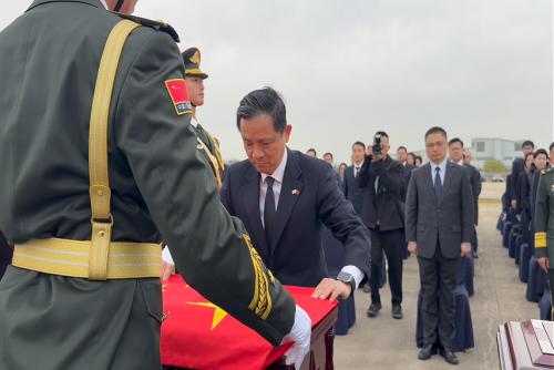 在韓志愿軍烈士遺骸交接儀式舉行