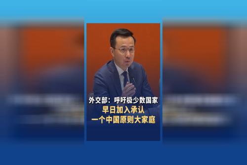 外交部：呼吁极少数国家早日加入承认一个中国原则大家庭